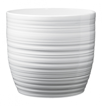 Keramický květináč Bergamo lesklý 19 cm bílý