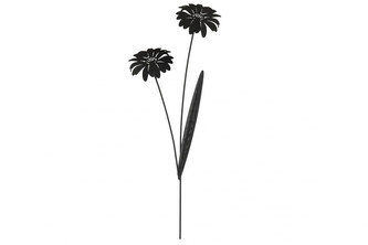 Kovový zápich květina Delia černá 79 cm