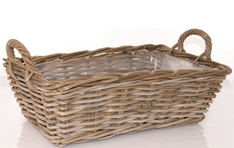 Proutěný košík Kubu šedý 37x22x12 cm