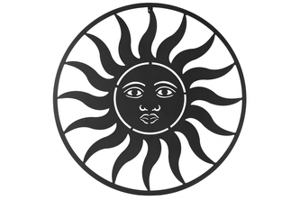 Nástěnná dekorace Slunce černé 61,5x1 cm