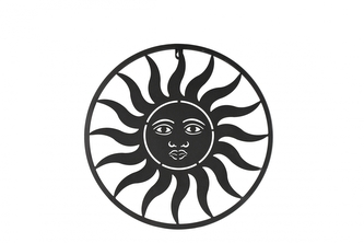 Nástěnná dekorace Slunce černé 38x1 cm