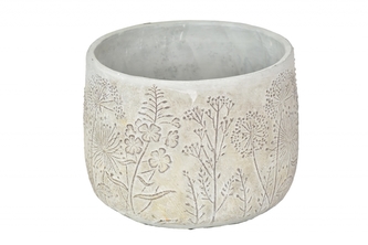 Cementový květináč Flowers sv. zelený s patinou 17,5x21,5 cm