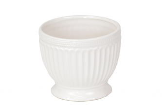 Keramický květináč Rustikal bílý 13x15,5 cm