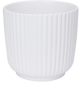 Kameninový květináč bílý 12,5x13,5 cm