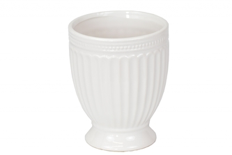 Keramický květináč Rustikal bílý 16,5x13,5 cm