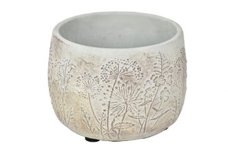 Cementový květináč Flowers sv. zelený s patinou 11x13,5 cm