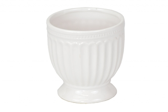 Keramický květináč Rustikal bílý 12,5x12 cm
