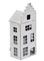 Kovový svícen domek bílý 33x13x9 cm