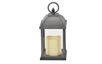 LED lucerna Dora šedá 24x9x9 cm