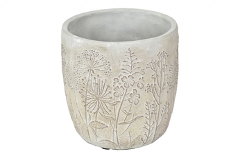 Cementový květináč Flowers sv. zelený s patinou 17,5x17 cm