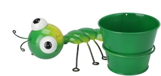 Plechový květináč s housenkou 8,5x23x19 cm