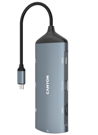 CANYON replikátor portů DS-15 8v1, 1xUSB-C PD 100W, 1xHDMI (4K), VGA, 2xUSB-A 3.0, 1xUSB-A 2.0 RJ45 Gb, 3.5mm jack, SD/m CANYON replikátor portů DS-15 8v1, 1xUSB-C PD 100W, 1xHDMI (4K), VGA, 2xUSB-A 3.0, 1xUSB-A 2.0 RJ45 Gb, 3.5mm jack, SD/m