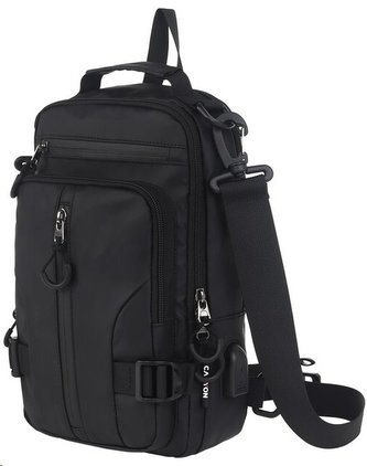 CANYON CB-1 batoh, 29 x 16 x 9cm, 3.5L, USB-A port, 3+3 kapsy, 2 interní přepážky, dešti odolný, černý CANYON CB-1 batoh, 29 x 16 x 9cm, 3.5L, USB-A port, 3+3 kapsy, 2 interní přepážky, dešti odolný, černý