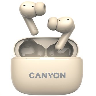 CANYON OnGo 10 ANC, TWS-10 ANC+ENC sluchátka s mikrofonem, BT V5.3 BT8922F, pouzdro 500mAh+40mAh, Quick charge, béžová CANYON OnGo 10 ANC, TWS-10 ANC+ENC sluchátka s mikrofonem, BT V5.3 BT8922F, pouzdro 500mAh+40mAh, Quick charge, béžová