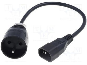 OEM Napájecí redukce 230V k UPS - 1x IEC C14 na 1x CEE 7/5 (FR / CZ), max.10A, délka 30 cm OEM Napájecí redukce 230V k UPS - 1x IEC C14 na 1x CEE 7/5 (FR / CZ), max.10A, délka 30 cm