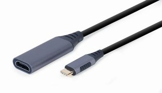 Gembird adaptér USB-C (M) na HDMI (F), 0.15m kabel, šedý