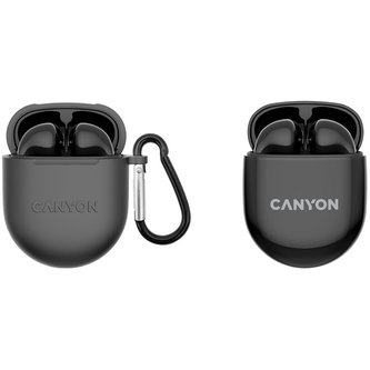 CANYON TWS-6 BT sluchátka s mikrofonem, BT V5.3 JL 6976D4, pouzdro 400mAh+30mAh až 22h, černá CANYON TWS-6 BT sluchátka s mikrofonem, BT V5.3 JL 6976D4, pouzdro 400mAh+30mAh až 22h, černá