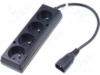 OEM Napájecí redukce 230V k UPS - 1x IEC C14 na 4x CEE 7/5 (FR / CZ), max.10A, délka 30 cm OEM Napájecí redukce 230V k UPS - 1x IEC C14 na 4x CEE 7/5 (FR / CZ), max.10A, délka 30 cm