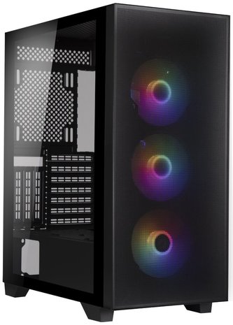 BitFenix skříň Flow ARGB/ ATX / 4x120mm ARGB fan / 2xUSB 3.0  / tvrzené sklo / černá BitFenix skříň Flow ARGB/ ATX / 4x120mm ARGB fan / 2xUSB 3.0  / tvrzené sklo / černá