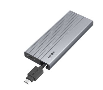 Lexar Box na SSD E10 M.2 NVMe/SATA, USB 3.2 až 10Gbps, s vestavěným kabelem