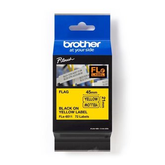 Brother FLE-6511, 45mm x 10.5mm, černý tisk/žlutý podklad, 72ks, originální páska