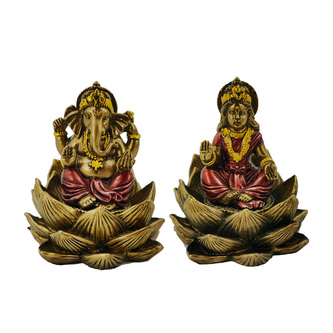 Figurka - Zlatý ganeš & Lakshmi Lotus - sada 2