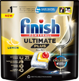 Finish tablety do myčky Ultimate Plus All in 1 Lemon, 25 ks