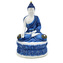 Figurka Thai Buddha- Modro bílý - Lotos
