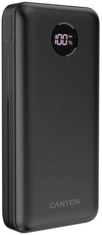 CANYON powerbanka PB-2002, 20000mAh Li-poly QC&PD, display, In USB-C, Out 1x USB-C + 2x USB-A, černá CANYON powerbanka PB-2002, 20000mAh Li-poly QC&PD, display, In USB-C, Out 1x USB-C + 2x USB-A, černá