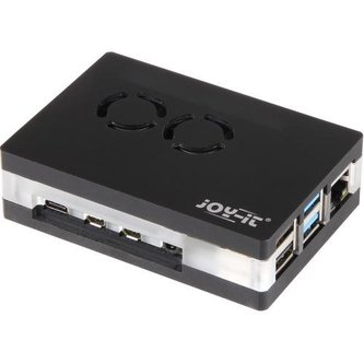 Kryt Raspberry case Acryl Fan pro Raspberry Pi 4 B, černá (Joy-it)