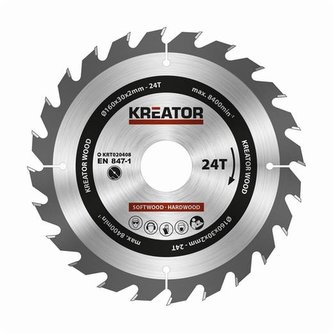 Pilový kotouč Kreator KRT020408 na dřevo 160mm, 24T