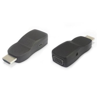 Převodník HDMI na VGA miniaturní provedení se zvukem a napájecím konektorem černý Převodník HDMI na VGA miniaturní provedení se zvukem a napájecím konektorem černý