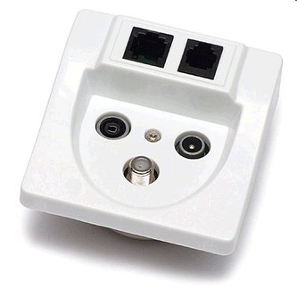 Zásuvka účastnická TV/R/SAT/RJ-45/RJ-11 - koncová Zásuvka účastnická TV/R/SAT/RJ-45/RJ-11 - koncová