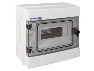 Rozvaděč RH-8 NEO pro fotovoltaiku plast. / IP65 / 1000V DC / 500V AC / 1x8 nástěnný / průhledné dveře
