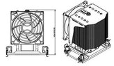 SNK-P0091AP4 Aktivní 4U heatsink pro 1P/2P LGA4677 (Socket E) - X13 - otočený o 90° pro workstation