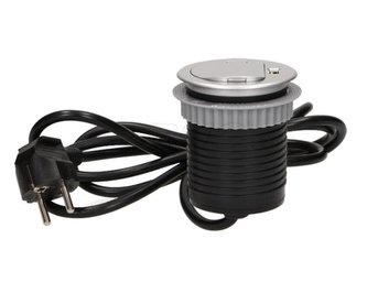 Zapuštěná zásuvka ORNO OR-AE-1373 230V + USB nabíjecí, stříbrná, přívod 1,8m