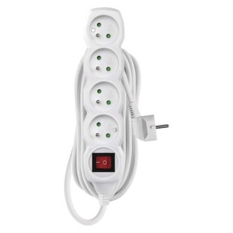 Prodlužovací kabel EMOS P1415R s vypínačem, 4 zásuvky, 5m, bílý