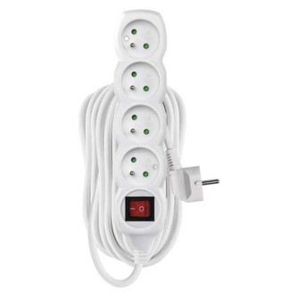 Prodlužovací kabel EMOS P1410R s vypínačem, 4 zásuvky, 10m, bílý