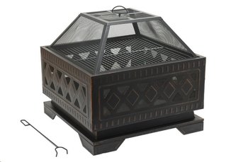 Ohniště SQUARE copper patina s poklopem Cattara