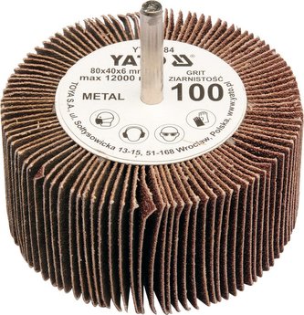 Kotouč lamelový radiální 80x40  P-60 s hřídelí 6 mm Kotouč lamelový radiální 80x40  P-60 s hřídelí 6 mm