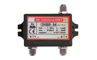 Ivo DVBR-04 aktivní rozbočovač 2x výstup"F" 20dB zisk