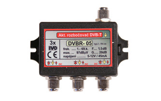 Ivo DVBR-05 aktivní rozbočovač 3x výstup"F" 20dB zisk