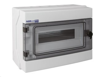 Rozvaděč RH-12 NEO pro fotovoltaiku plast. / IP65 / 1000V DC / 500V AC / 1x12 nástěnný / průhledné dveře