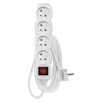 Prodlužovací kabel EMOS P1413R s vypínačem, 4 zásuvky, 3m, bílý