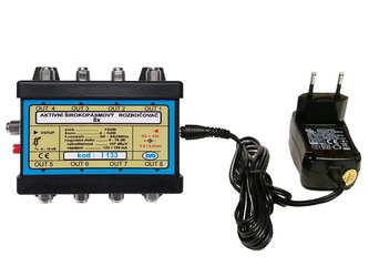 IVO I133 aktivní rozbočovač 8x výstup"F" 18dB zisk + zdroj 12V IVO I133 aktivní rozbočovač 8x výstup"F" 18dB zisk + zdroj 12V