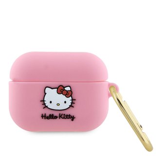 Hello Kitty Liquid Silicone 3D Kitty Head Logo pouzdro AirPods Pro růžové