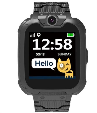 CANYON smart hodinky Tony KW-31 BLACK,1,54" GSM, microSIM, 32MB paměť, kamera 0.3Mpx, volání, 7 her, microSD slot