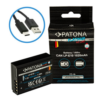Aku Canon LP-E10 1020mAh Li-Ion Platinum USB-C nabíjení