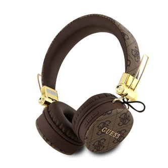 Guess PU Leather 4G Metal Logo Bluetooth Stereo Headphone Brown