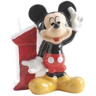Dortová svíčka Mickey 6,5cm číslo 1 - Dekora